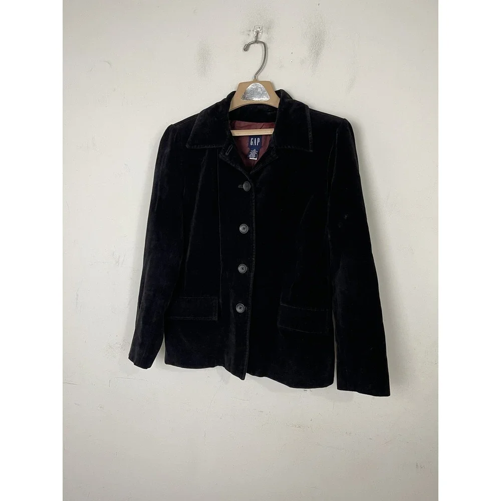 GAP Womens Jacket Medium Brown Velvet Chore Rustic Barn‎ Twee Retro Outdoor